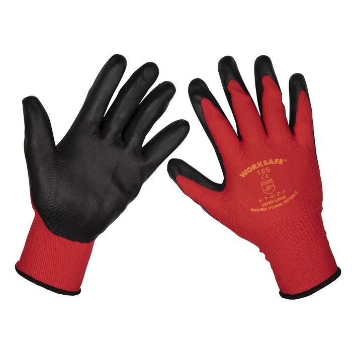 Sealey Flexi Grip Nitrile Palm Gloves (X-Large) Pack of 6 Pairs TSP125XL/6 Sealey  - Dynamic Drive