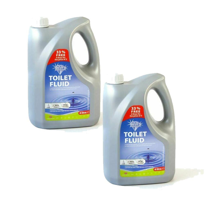 2 Blue Diamond 4L (8l) Toilet Fluid Chemical Concentrated Caravan Motorhome Boat