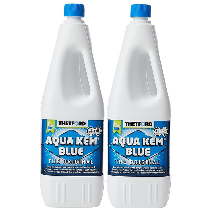 2x Thetford Aqua Kem Blue Caravan & Motorhome Toilet Chemical Fluid *2L*