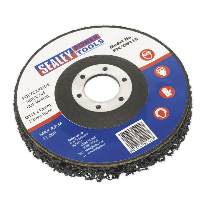 Sealey Polycarbide Cup Wheel115 x 13 x22mm PTC/CW115 Sealey  - Dynamic Drive