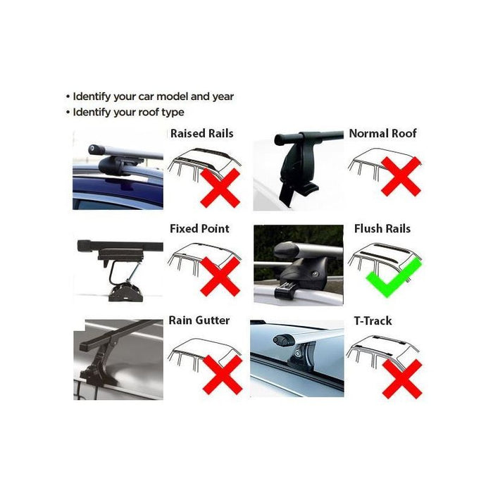 Aluminium Locking Roof Rack Cross Bars fits Hyundai i30 SW 2017-2020