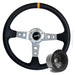 340mm Black Alcantara Moulded Steering Wheel + Boss fits Honda Civic 1991-1996 Mountney Classic  - Dynamic Drive