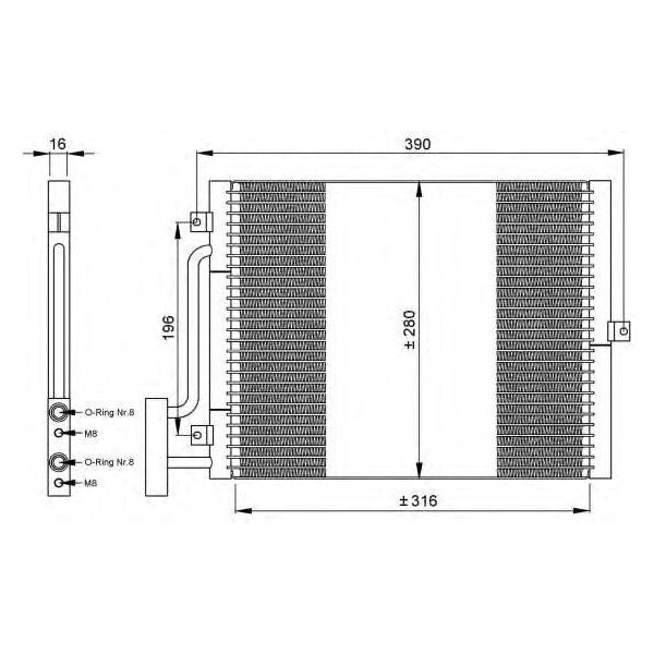 NRF Air Con Condenser fits Porsche 911 Boxster