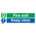 Sealey Safe Conditions Safety Sign Fire Exit Keep Clear Rigid Plastic Pack of 10 Sealey  - Dynamic Drive