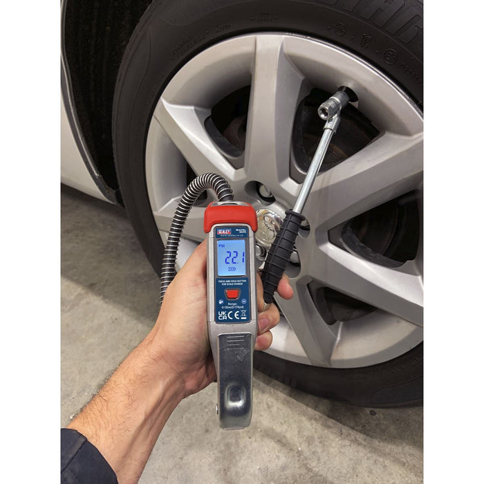 Sealey Digital Tyre Inflator 0.5m Hose with Twin Push-On Connector SA374 Sealey  - Dynamic Drive