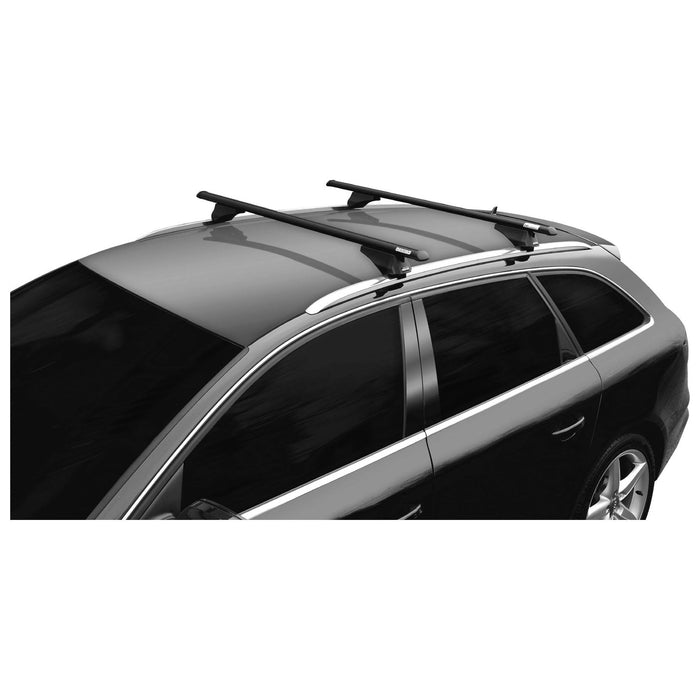 Aluminium Black Locking Roof Rack Cross Bars fits Opel Astra 2010-2016 IV Estate Menabo  - Dynamic Drive