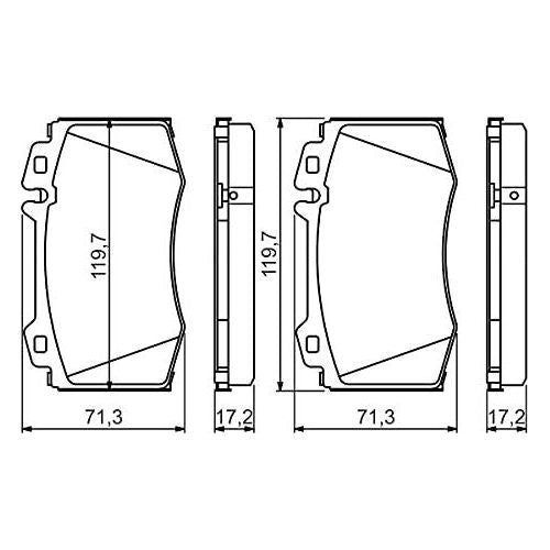 Bosch Brake Pad Set Bp1497 fits Mercedes-Benz C C180 Kompressor - 1.8 - 02-07 09