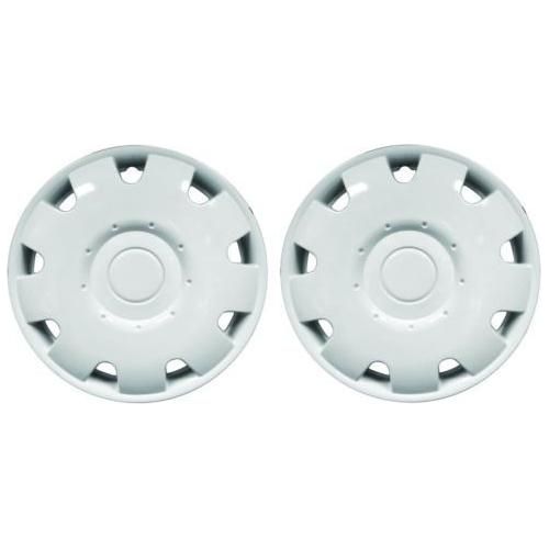 Pair Of White 13" Universal Caravan Wheel Trims Hub Caps Streetwize  - Dynamic Drive