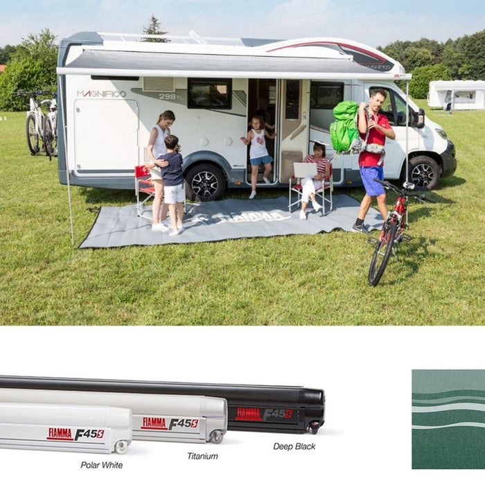 Fiamma Polar White F45S 350 Awning Evergreen Fabric