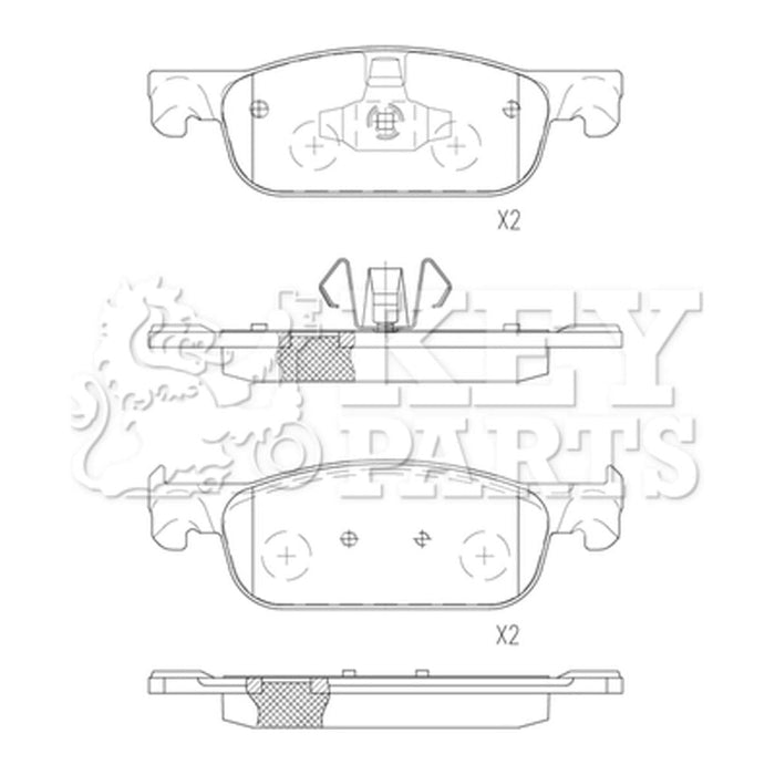 Genuine Key Parts Rear Brake Pads KBP2591