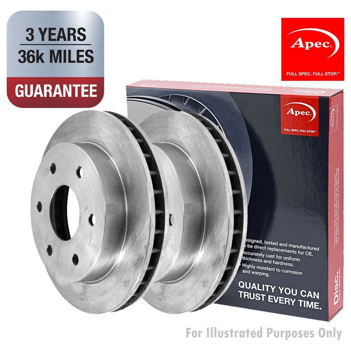 Pair of Apec Brake Disc Front Fits Fiat Sedici Suzuki Sx4 Apec  - Dynamic Drive