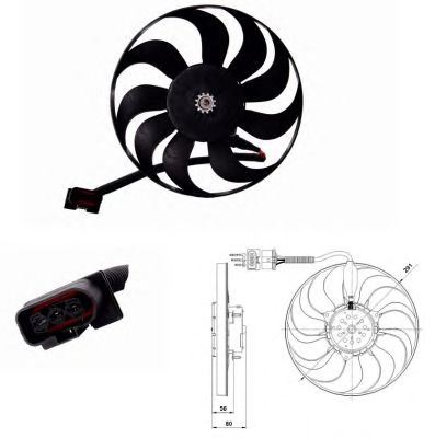 NRF RADIATOR FAN fits VW Bora Golf Audi A3 TT Seat Leon Toledo 1J0959455R NRF  - Dynamic Drive