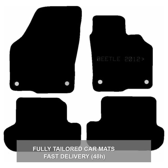 Fully Tailored Black Carpet Car Mats for VW Beetle 12---> Set of 1 With 4 Clips UKB4C  - Dynamic Drive