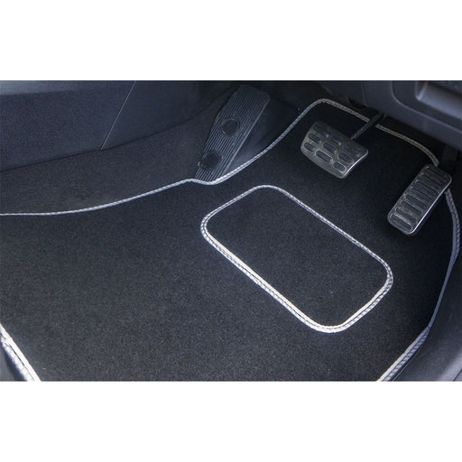 Tailored White Trim Carpet Mats fits Seat Leon May 05-09 + Clips 05 06 07 08 09 UKB4C  - Dynamic Drive