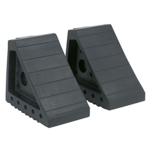 Sealey Rubber Wheel Chocks Pair WC01 Sealey  - Dynamic Drive