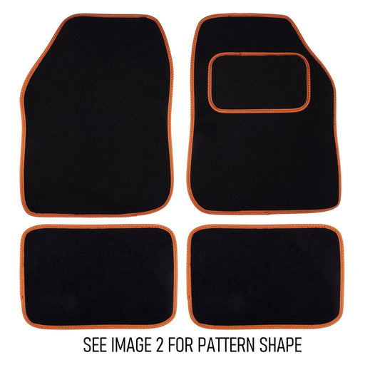 Fully Tailored Orange Trim Carpet Mats fits Audi Q3 11 ON Set of 4 With 4 Clips UKB4C  - Dynamic Drive