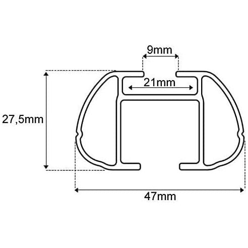 Aluminium Roof Rack Cross Bars fits Innocenti Elba Break 1992-2002 5 door Menabo  - Dynamic Drive