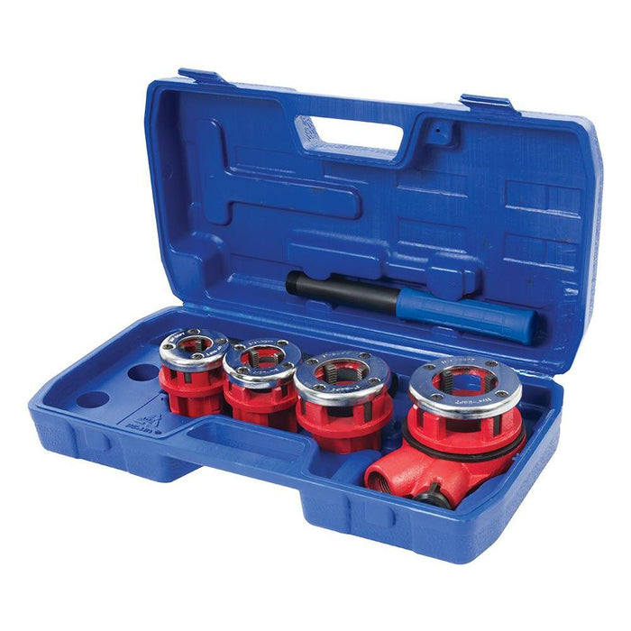 Silverline Pipe Threading Kit 5pce 1/2”, 3/4”, 1” & 1-1/4” BSPT Silverline  - Dynamic Drive