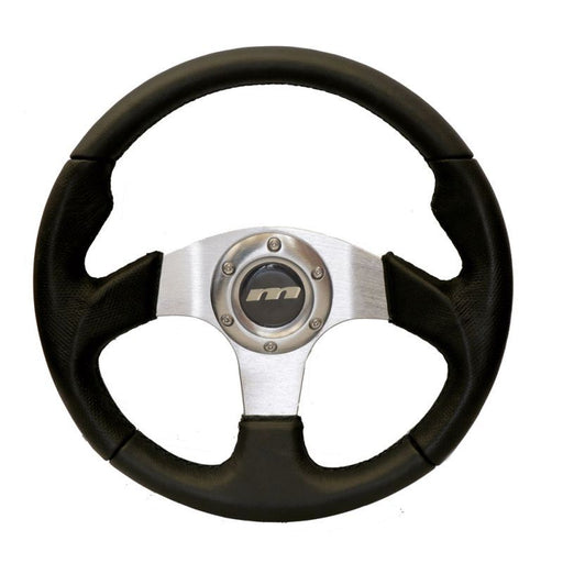 300mm Black Leather Steering Wheel + Boss fits Fiat Cinquecento 1993> Mountney Classic  - Dynamic Drive