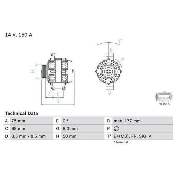 Bosch Reman Alternator 8259 0986082590