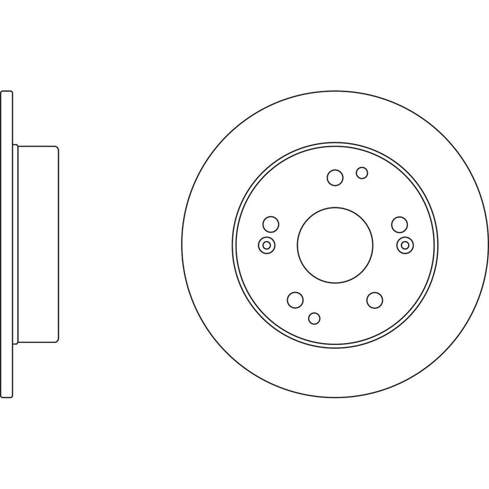 Genuine APEC Rear Brake Disc & Pads Set Solid for Honda Integra