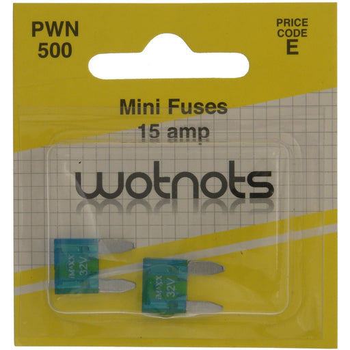 Wot-Nots Fuses for Mini Blade - 15A - Pack Of 2 Wot-Nots  - Dynamic Drive