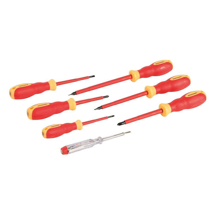 Silverline VDE Soft-Grip Electricians Screwdriver Set 7pce 7pce Silverline  - Dynamic Drive