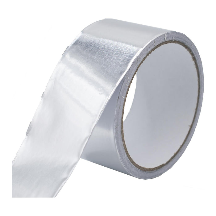 ALUMINIUM FOIL TAPE Adhesive Silver Repair All Metal Surfaces 50MM X 10M Duct Simply  - Dynamic Drive