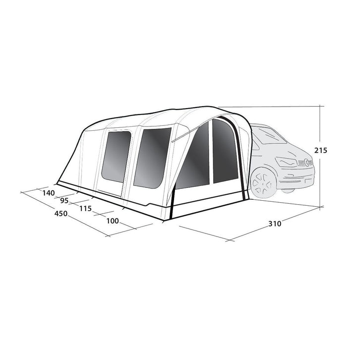 Outwell Wolfburg 450 Air Drive-Away Campervan Air Awning 175-200cm Outwell  - Dynamic Drive