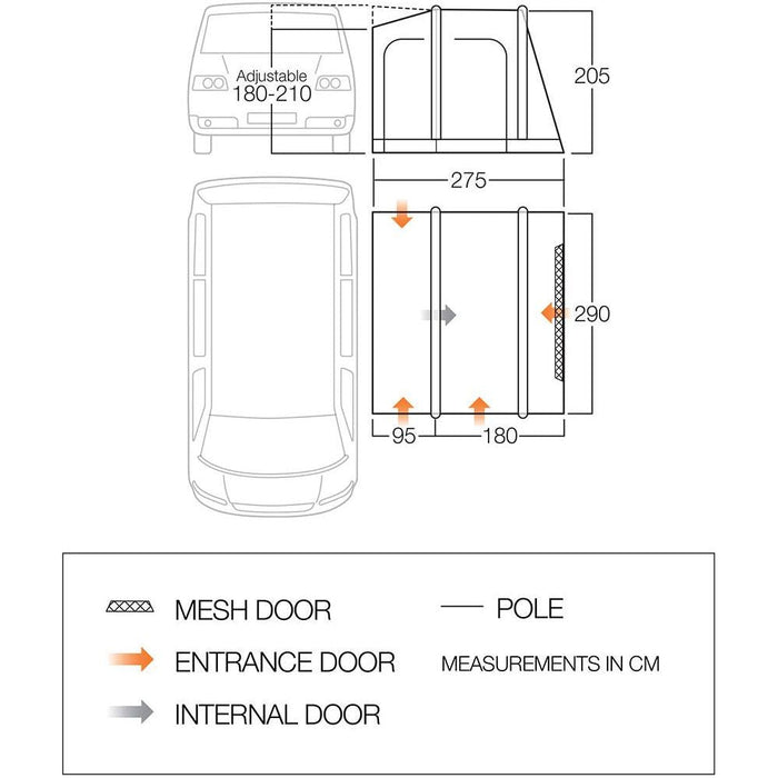 Vango Faros II LOW Poled Drive-Away Awning for Campervans Vango  - Dynamic Drive