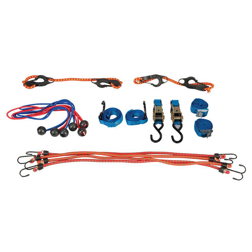 Silverline Tie Down & Bungee Strap Set 16pce 16pce 671066 Silverline  - Dynamic Drive