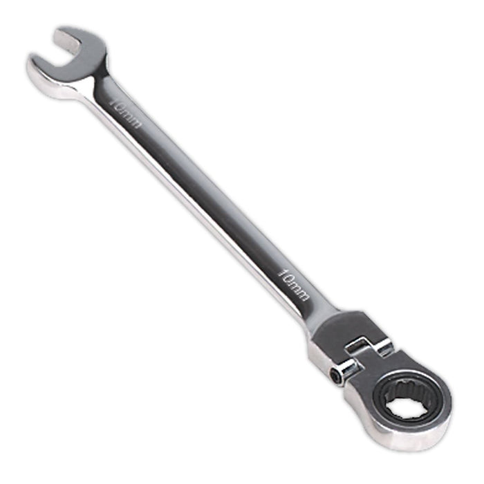 Sealey Flexi-Head Ratchet Combination Spanner 10mm FHRCW10