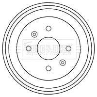 Genuine Borg & Beck Brake Drum fits Chevrolet Kalos 10021208 BBR7213 Borg & Beck  - Dynamic Drive