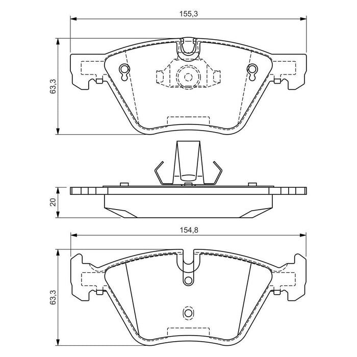 Genuine Bosch Brake Pad Set Bp1028 fits BMW  5 525i - 2.5 - 03-05 0986494118