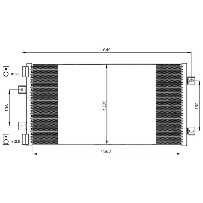 NRF Air Con Condenser fits Fiat Punto