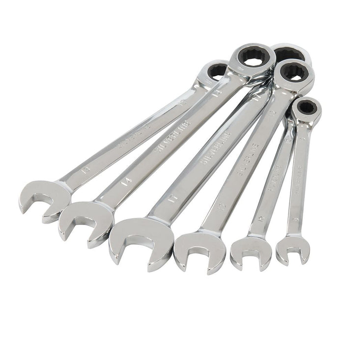 Silverline Fixed Head Ratchet Spanner Set 6pce 8 - 17mm