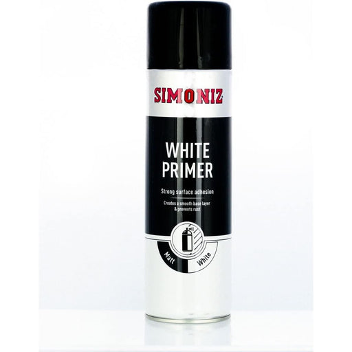 6x Simoniz Large Acrylic White Aerosol Smooth Primer Car Spray Paint 500ml Simoniz  - Dynamic Drive