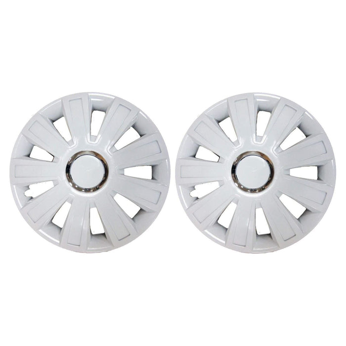 Set of 2 13" Inch White Wheel Trims / Hub Caps 13" Covers UKB4C  - Dynamic Drive