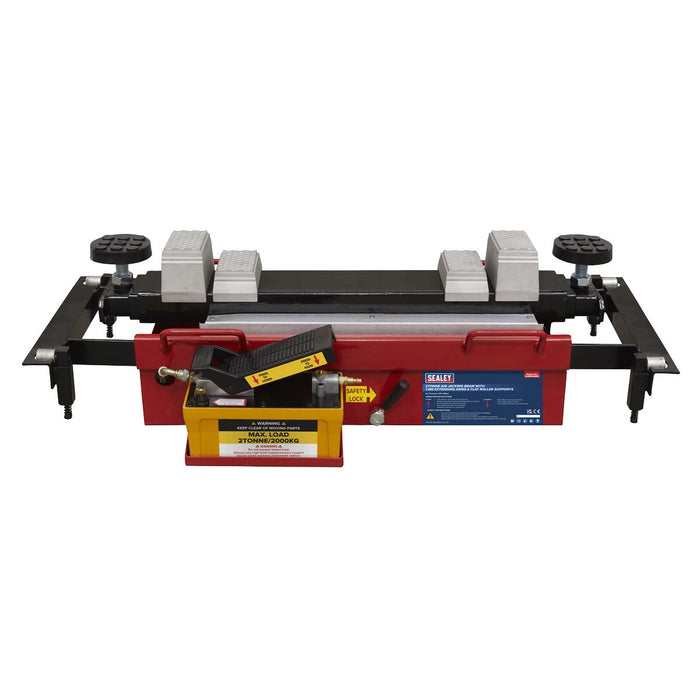 Sealey Air Jacking Beam 2 Tonne with Arm Extenders & Flat Roller Supports Sealey  - Dynamic Drive