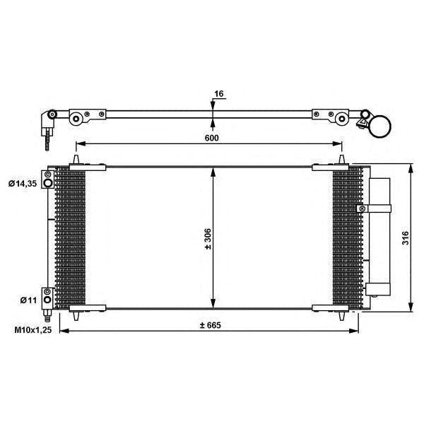 NRF Air Con Condenser fits Peugeot 407 607 Citroen C5 C6