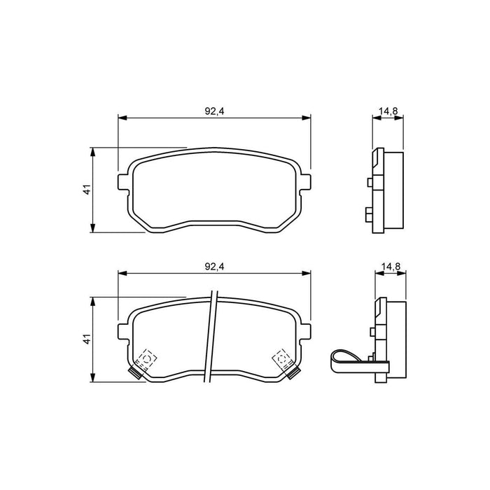 Genuine Bosch Brake Pad Set Bp1056 fits Hyundai i10 CVVT - 1.2 - 08-13 098649414