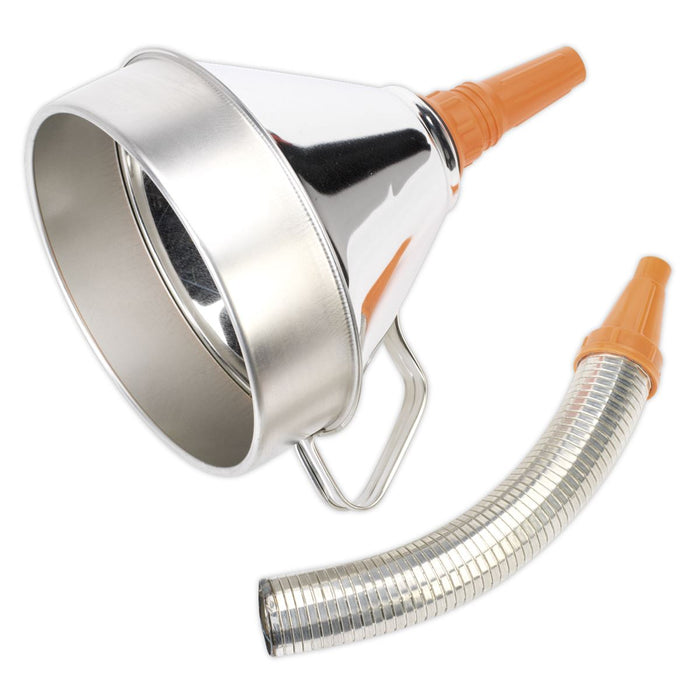 Sealey Funnel Metal with Flexible Spout & Filter200mm FM20F Sealey  - Dynamic Drive