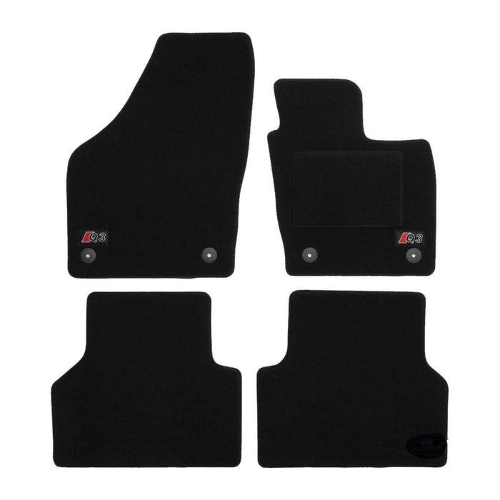 Tailored Logo Velour Carpet Floor Mats for Audi Q3 2012-Up 4PCS UKB4C  - Dynamic Drive