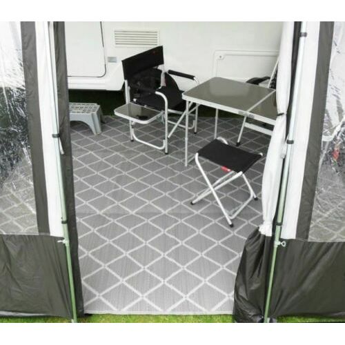 Paradise 2.5 X 3.0M Luxury Awning Carpet Moroccan Style Ground Sheet Grey Royal  - Dynamic Drive