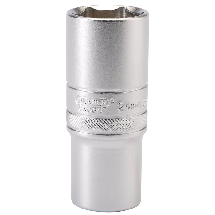 Draper 6 Point Metric Deep Socket, 1/2" Sq. Dr., 24mm 16655 Draper  - Dynamic Drive