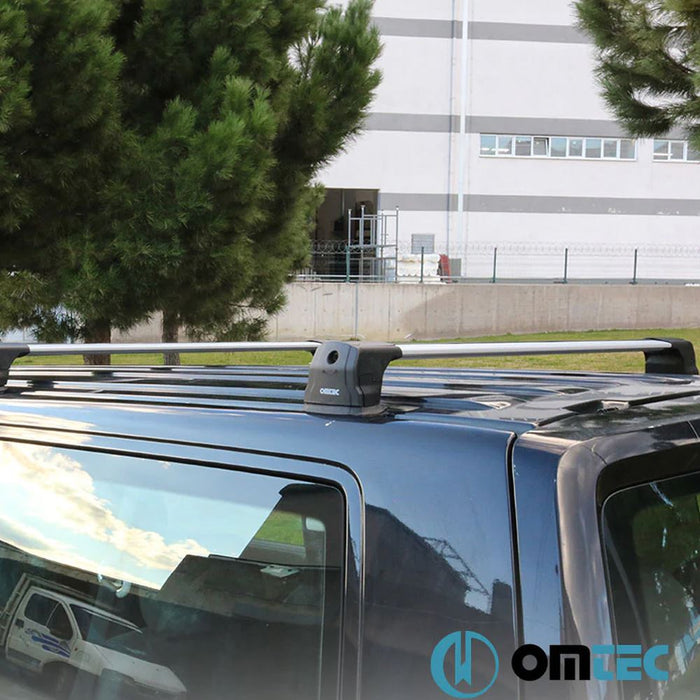 Roof Bars Rack Aluminium Silver fits Volkswagen Sharan 2010- Onwards Omtec  - Dynamic Drive