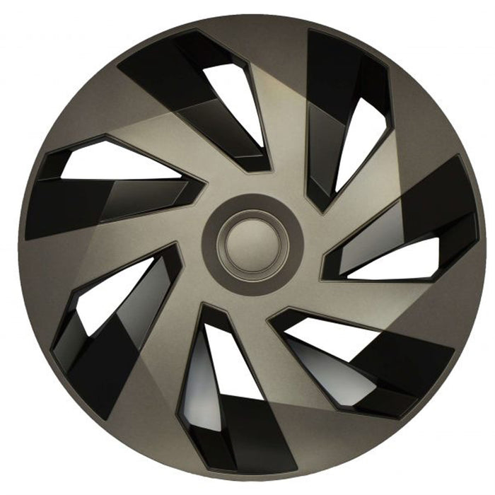 4 x Graphite Grey Wheel Trims Hub Caps 15" fits Vauxhall ASTRA CORSA MERIVA UKB4C  - Dynamic Drive