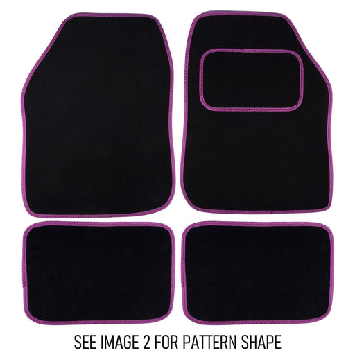 Fully Tailored Pink Trim Carpet Mats fits Nissan Qashqai 14 Set of 4 + 2 Clips UKB4C  - Dynamic Drive