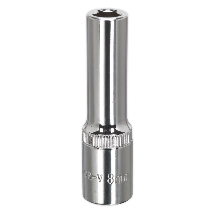 Sealey WallDrive Socket 8mm Deep 3/8"Sq Drive Fully Polished SP3808D Sealey  - Dynamic Drive