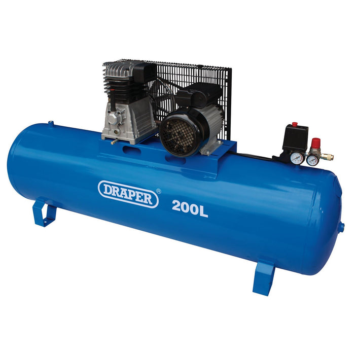 Draper Stationary Belt-Driven Air Compressor, 200L, 2.2kW 55313 Draper  - Dynamic Drive